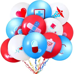 60 Pieces Nurse Balloons Party Decoration Supplies Nursing Latex Balloons Decorations For Nurse Graduation Rn Themed Party