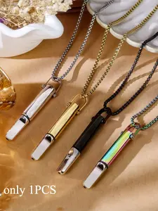 Breath Resistance Scream Whistle, Yoga Meditation Stress Relief Pendant, Titanium Steel Fashion Accessory for Men & Women