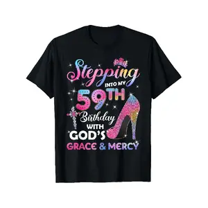 t shirt meme Women's & Unisex 59th Birthday T-Shirt - Age 59 Number 59 Graphic Print, Soft Breathable Cotton Crew Neck Short Sleeve, Birthday Party Outfit, 59 Years Gift for Women & Men, Machine Washable