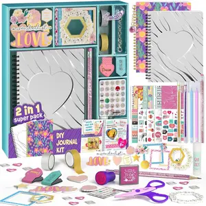 2-Pack DIY Journal Kit for Girls - Birthday Gifts for Girls 8-14 Years Old - Arts & Crafts for Teen Girl Trendy Stuff - Scrapbook & Diary Supplies Toys Set