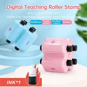 Math Teacher's 4-in-1 Math Roller Stamp: A practice tool for addition, subtraction, and multiplication. Designed for children ages 5–9, this math stamp is suitable for use in the classroom and at home, making it the perfect math-themed gift for kids.