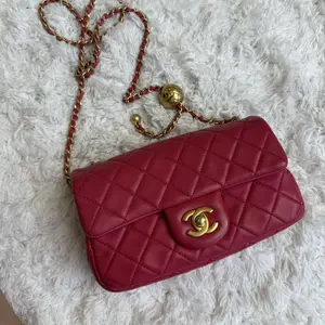 Pre-owned CHANEL Lamb Skin Mini Bags Pearl Crush Mini Rectangular Flap Ba