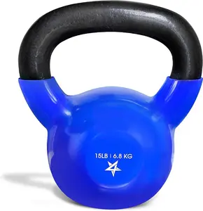 Vinyl-Coated Cast Iron Kettlebell – Ideal for Full Body Workouts, Strength Training & Grip Exercises, PVC