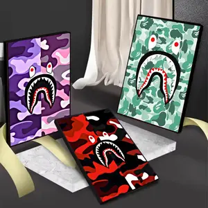 Shark Head Ritch Bath BAPE Painting Calligraphy Gift with prints Home bedroom living room decoration promotion and display suitable for bedroom bar parlor home decor gift fade-Resistant, Non-sticky, vibrant Wall print poster