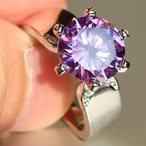 Beautiful Silvery Natural Tanzanite Moon Birthstone Multilayer Princess Cross Ring