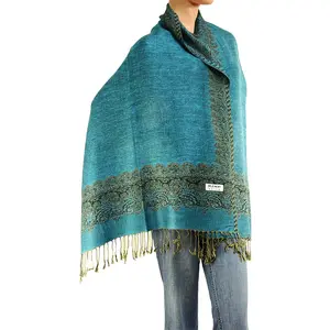 Falari Women's Reversible Pashmina Shawl Wrap Scarf for Travel, Everyday Use, Any Occassions, All Seasons, 80" x 27