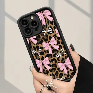 [Shock-Resistant Phone Case] Shock-Resistant, Anti-Fingerprint Phone Case |   Leopard Print And Bow Design, Full Coverage And Thick Protection |   Compatible with Various iPhone Models Including 17 Pro, Plus, 16 Pro Max, X, Xs Max, Xr, 12, And 13