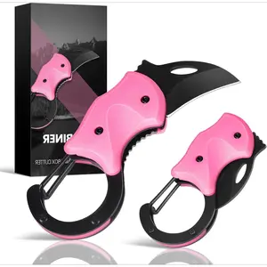 BY-034 Pink Keychain Knife Gifts for Mom Mothers day, Cute Box Cutter Small Pocket Knife Gadgets, EDC Knives Tool with 1.34 inch Sharp Blade for Everyday Carry, Womens Stocking Stuffers Gifts for Her