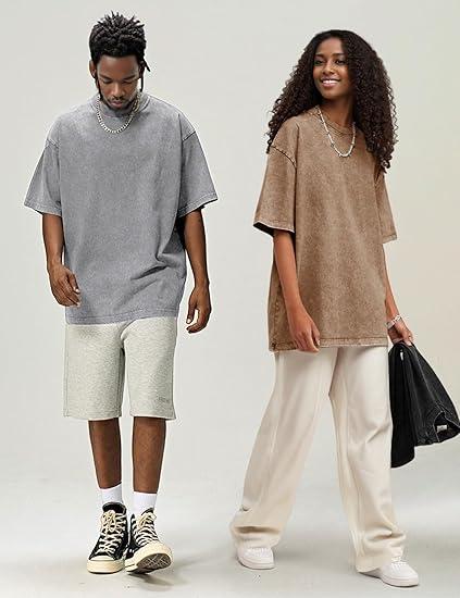 Digitex Women's Oversized T Shirts Acid Washed Heavy Cotton Vintage Unisex Tees Loose Fit Short Sleeve Casual Streetwear Baggy Basic Tops  Crewneck