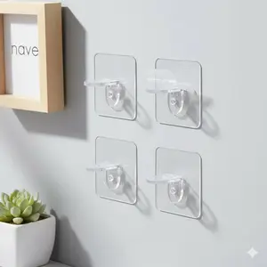 Heavy Duty Adhesive Shelf Brackets, No Drill Wall Mounted Organizer for Kitchen Bathroom Bedroom Cabinet. Non-Slip, Waterproof, Space Saving, Reusable, Holds Weight Securely.
