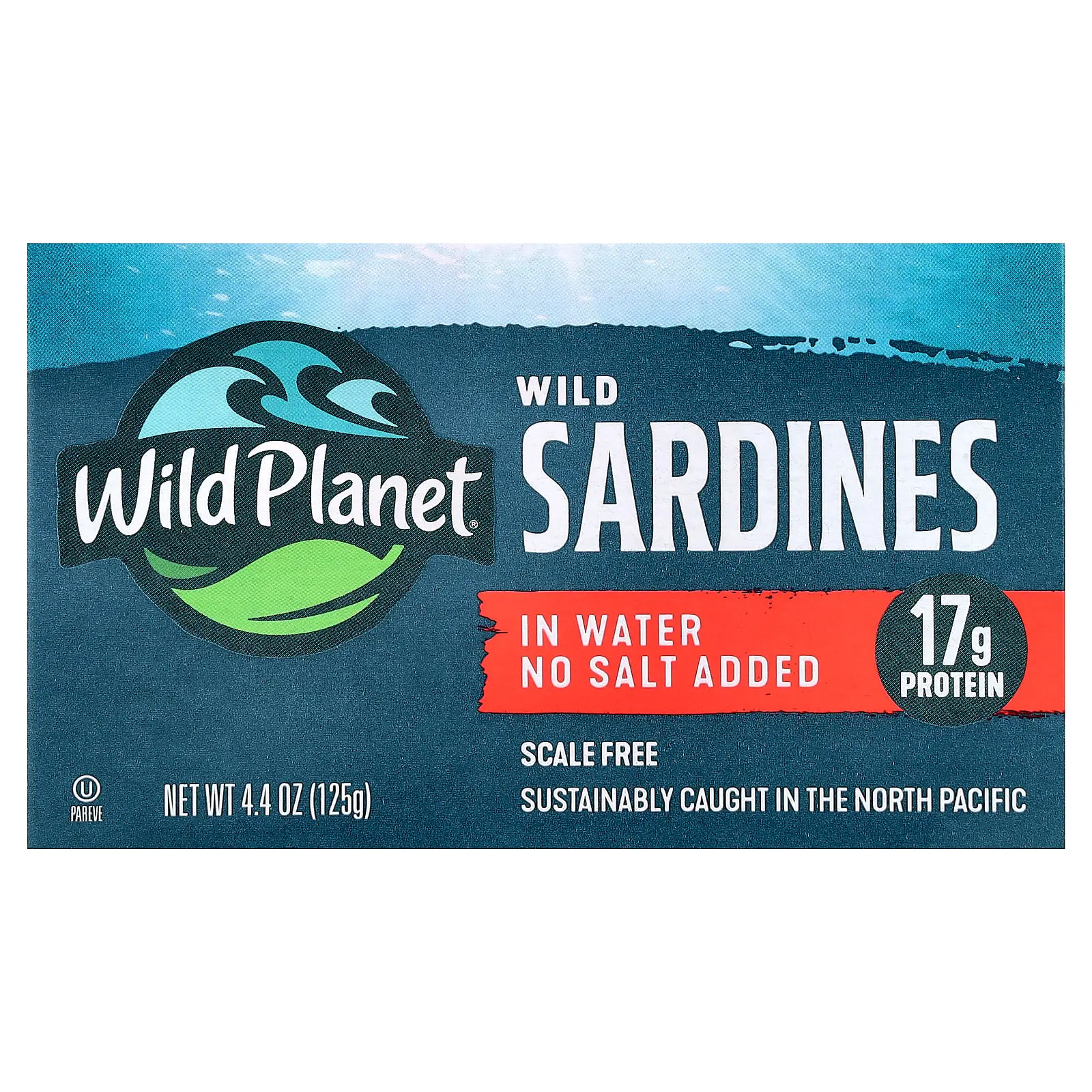 Wild Planet Wild Sardines In Water, No Salt Added, 4.4 oz (125 g)