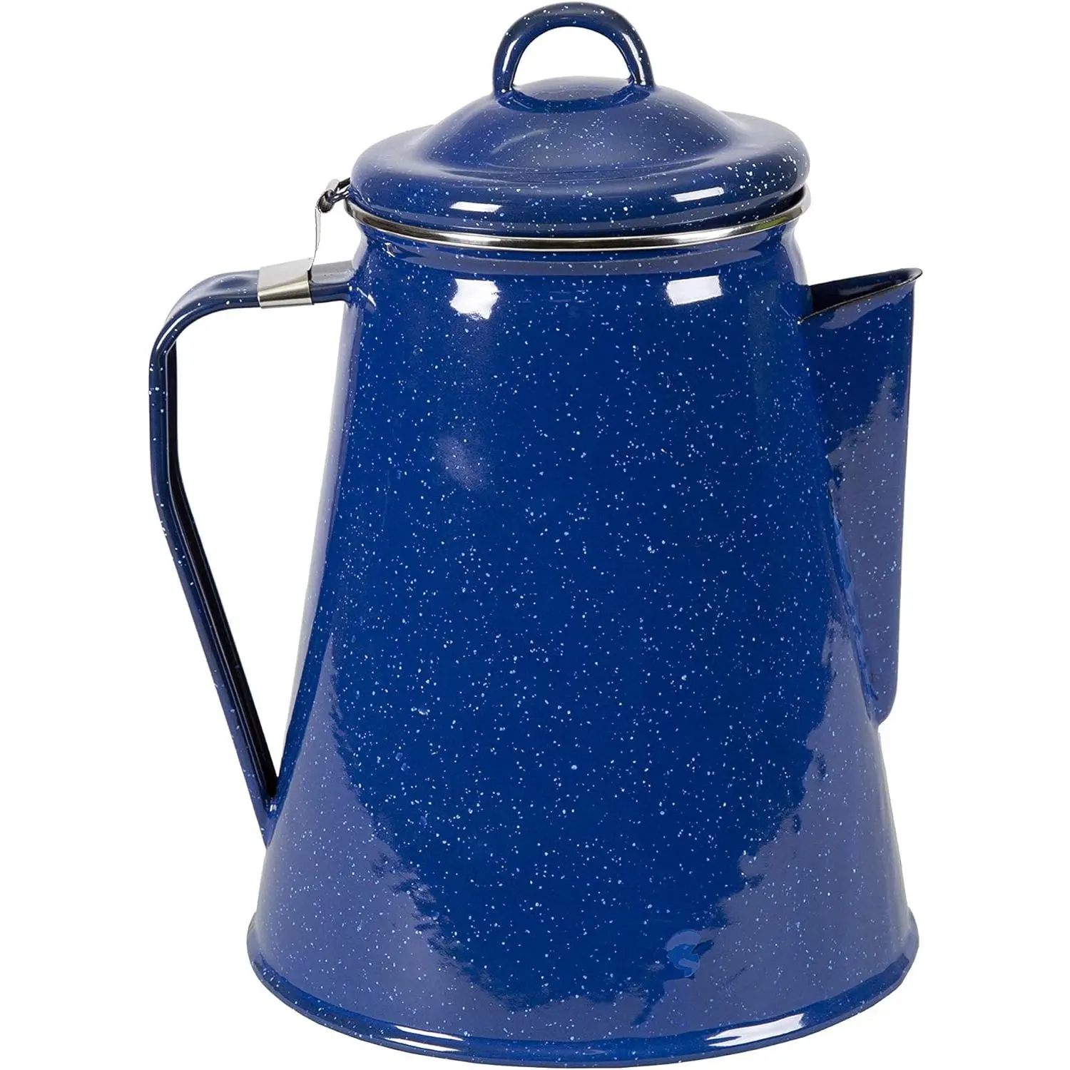 Enamel Camping Coffee Pot - 1.1L Portable Outdoor Coffee Maker for Camp Stove, Fast Brewing, Easy Pour Spout, Lightweight for Hiking Backpacking Picnic
