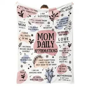 Flannel Blanket,Mothers Day Gift, New Mom Gift, , Daily Inspirational Quotes For Mom, Pregnancy Postpartum Gift, First Time Mom Expectant Mom Essential, First Mothers Day Gift