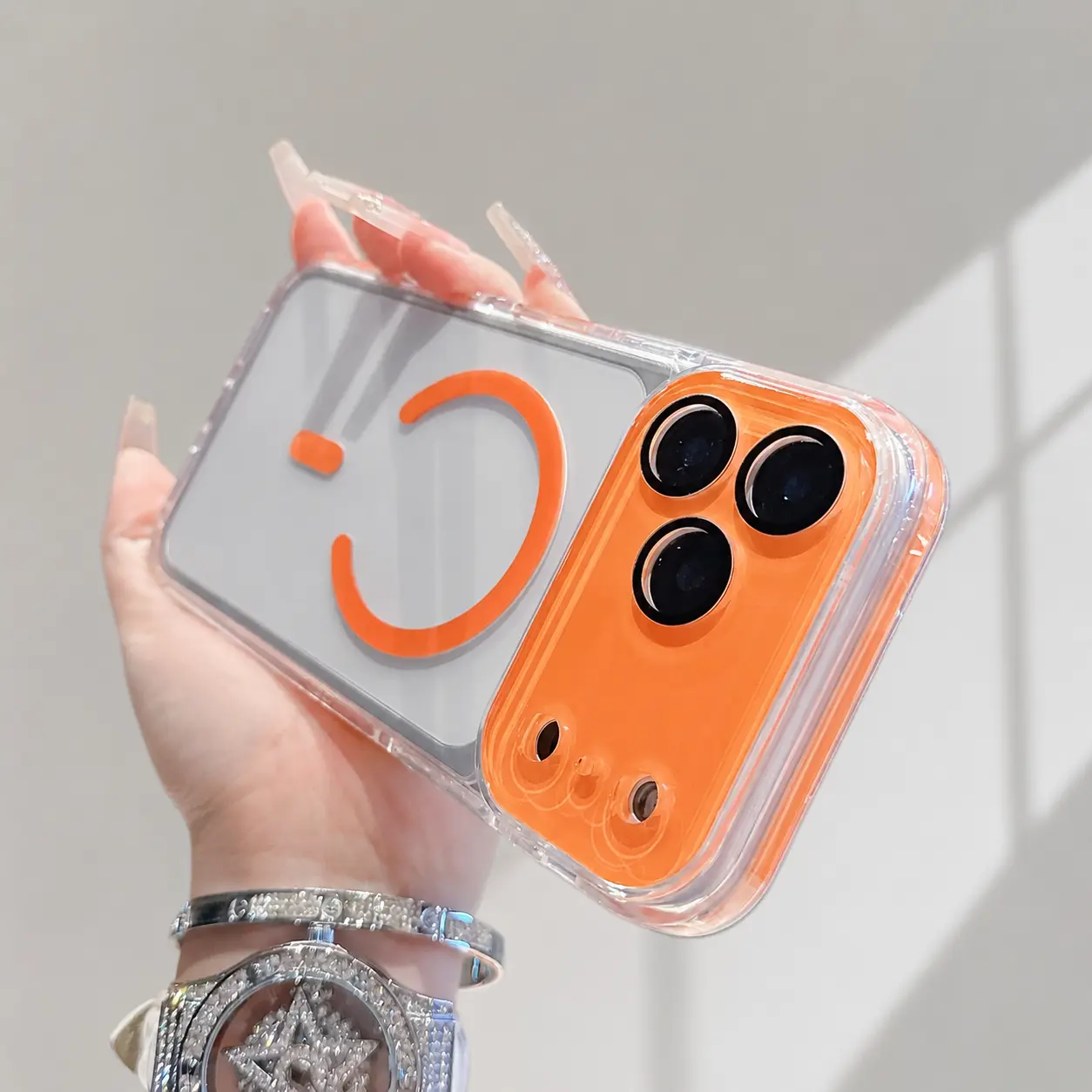 Clear Magnetic Case for iPhone 17/16/15/14/13 Pro Max, Compatible with MagSafe, Anti-Yellow Slim Transparent Case with Camera Lens Protector, Shockproof Military Grade Protective Cover