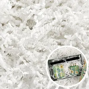1/2 LB White Crinkle Paper Filler, Shredded Paper for Gift Baskets, Crinkle Cut Paper for Christmas Wedding Birthday Anniversaries Valentines Bridesmaid Engagement, Box Bags Gift Wrapping, Crafts Decoration