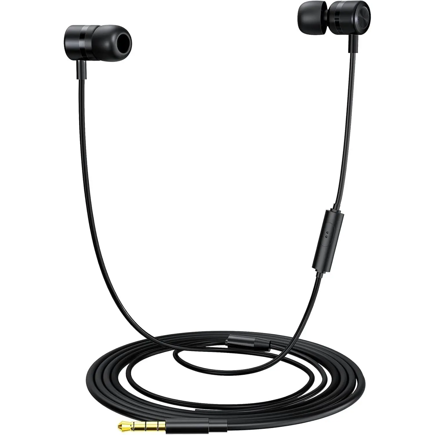 EP-06 Metallic Wired Earbuds in-Ear Earphones,Build-in Microphone Noise Isolating Headphone,with 3.5mm Jack Long Cord 10mm Large Drivers HD Bass Audio Ear Buds for Music Podcast and More