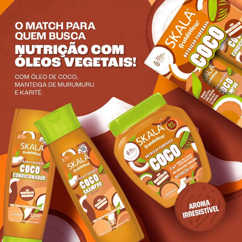 Skala Haircare 6-Pack - 6×1000g Creams Watermelon Coconut Mais Cachos Maracujá & Patauá Treatment for Hydrating Repairing Smoothing All Hair Types Vegan Silicone-Free