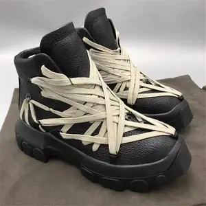 Retro shoes  High Top Man Short Boot Lace Up  owens Woman  Men Thick Bottom Designer Boot designer