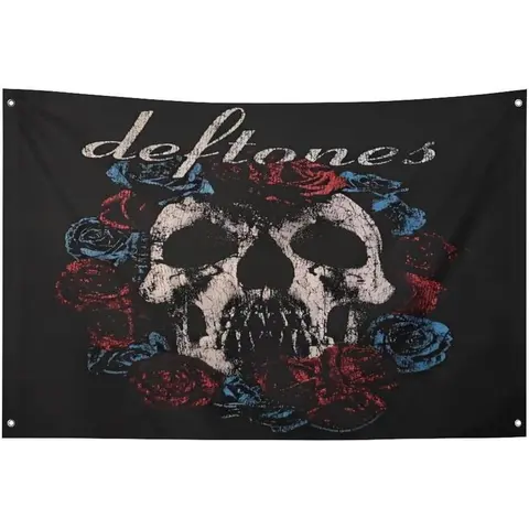 for DefTones Flag Skull Art Poster Tapestry for Decorating Garden Yard Balcony Wall Hanging College Dorm Wall Decor Room Flags