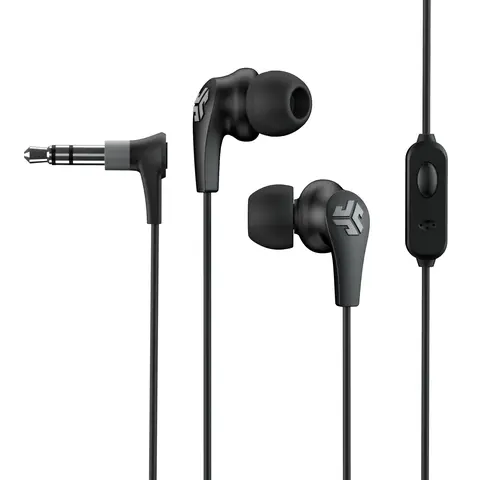 JLab JBuds Pro Signature Earbuds Wired 3.5mm Connections with 10mm Drivers, Compact Design, and JLab Lifetime Warranty