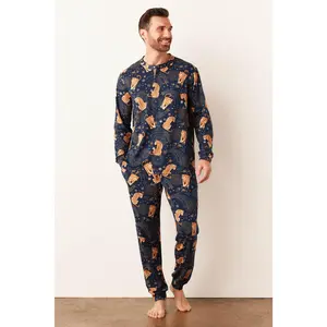 Adam Cloud Jersey Henley Set in Cosmic Jungle