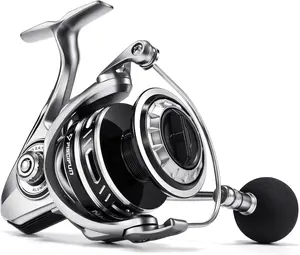 NautiX Saltwater Spinning Reel - Full  & Carbon Rotor, Triple Disc Carbon Drag, IPX5 Water-Resistant, 8+1 Bearings, CNC Machined Handle