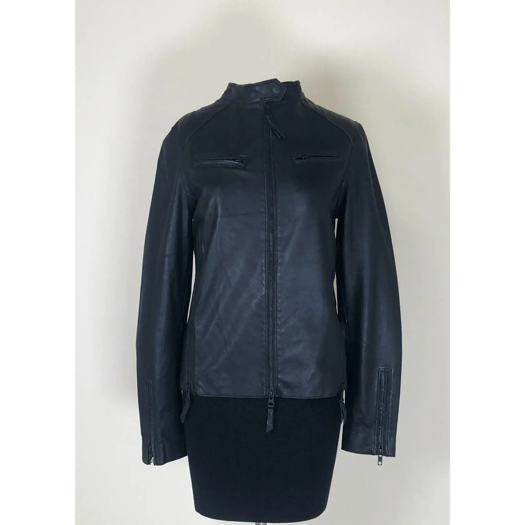 JAKETT Vespa Vintage Leather Jacket - Black