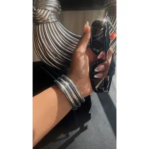 Kimani Elastic Bracelet Set - Silver