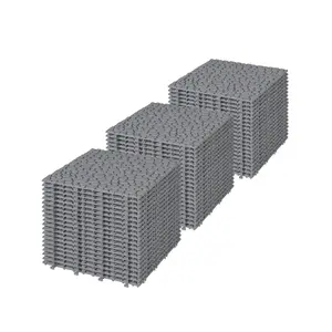 12x12In Interlocking Deck Tiles Plastic Outdoor All Weather Anti-slip Bathroom Shower Balcony Porch Strong Weight Capacity Upto 440LBS,  60PCS