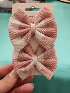 Rose Gingham Hair Bows