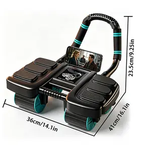 4-Wheel Elbow Support Ab Roller with Phone Holder