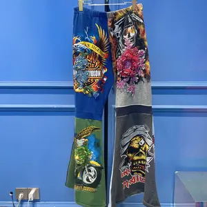 #95 LunaSparkle handmade designer Color-blocked flared pants