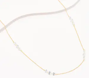 Diamonique x Jennifer Miller 36" Floating Necklace, Sterling Silver