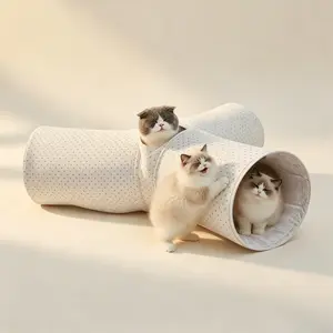 Cat Tunnel 3-Way Collapsible  - Interactive Play Tube for Cats, Rabbits & Small Pets | Foldable & Durable