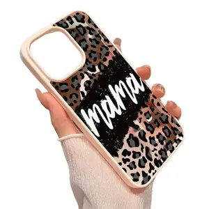 Leopard Print MAMA Letter Pattern Premium Magnetic Phone Case for iPhone11/12/13/14/15/16/17 promax Air y2k cased MagSafe Ready, Anti-Fall Design |     Perfect for Everyday Use Cellphone Screen Protector Cover