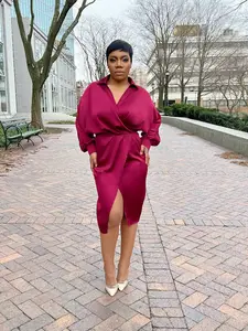 Luxe Looks | Satin Surplice Shirt Dress