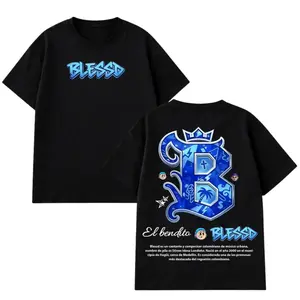 Rapper Blessd El Bendito Logo Graphic T-Shirts Men's Clothing Music Retro Short Sleeve T-shirt Summer Tops Streetwear Shirt Tour 2026