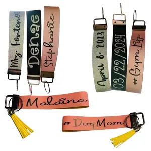 CUSTOM Faux Leather Keychain Wristlet