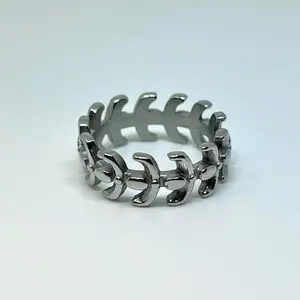 Stainless Steel Spine Ring – Silver Tone Vertebrae Bone Style Statement Band