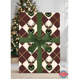 Festive Christmas Reindeer Wrapping Paper