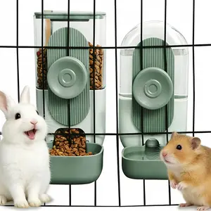 2 Pack Hanging Automatic Food and Water Dispenser, Hanging Automatic Food Dispenser,Gravity Rabbit Feeder Set, Cage Cat Dog and Bunny Hamster Parrot Food Bowl (Cage Grid Spacing Over 1.2inch)
