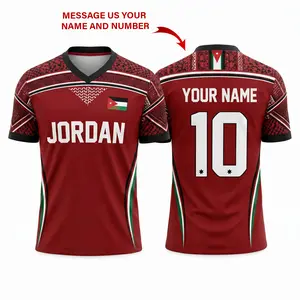 "Custom Name&Number" Jordan WC 2026 Football Jersey, Personalized Name Number Jordanian Soccer Shirt, Traditional Shemagh Keffiyeh Pattern Athletic Top, National Flag Colors Apparel for Dad Grandpa, Unique Father's Day Match Day Sportswear Gift for Him
