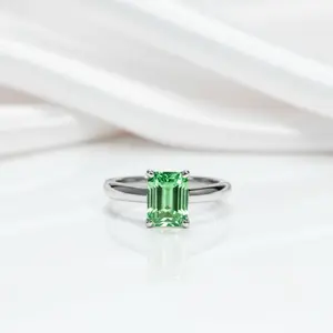 2.0 Ct Colombian Cultivated Emerald Engagement Ring