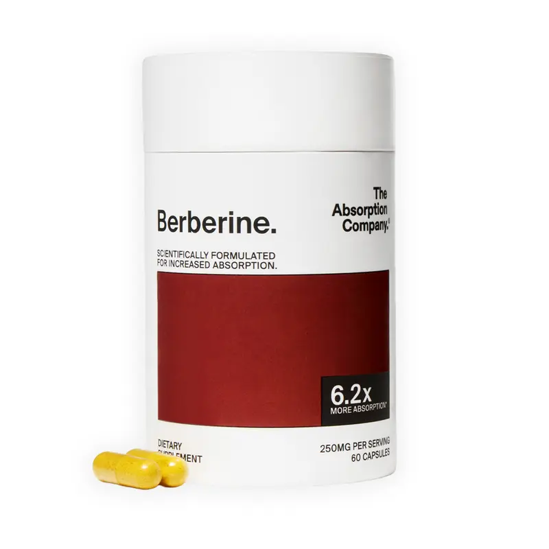 The Absorption Company Berberine Capsules, 6.2x Better Absorption Supplement for Blood Sugar, Metabolism Support, and Energy, 30 Day Supply