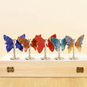 Elegant Rock Crystal Butterfly Wings Natural Gemstone Decor Home & Office Decor, Unique Romantic Gift for Christmas & Special Occasions