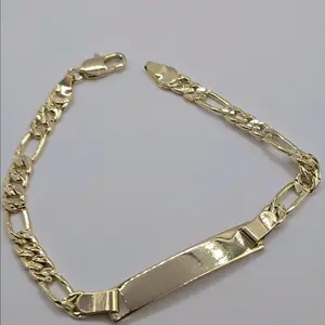 ID Bracelet Fashion Gold-Plated 7 1/5 Inches GOLD PLATED Composition, Unisex Design,ENGRAVING AVAILABLE LEAVE A NOTE WITH THE NAME