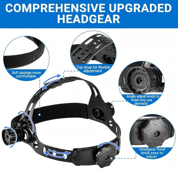 Solar Auto Darkening Welding Helmet Blue Eagle Design Novelty Party Gift Decorative Welder Mask for Festival Celebration & Gifting