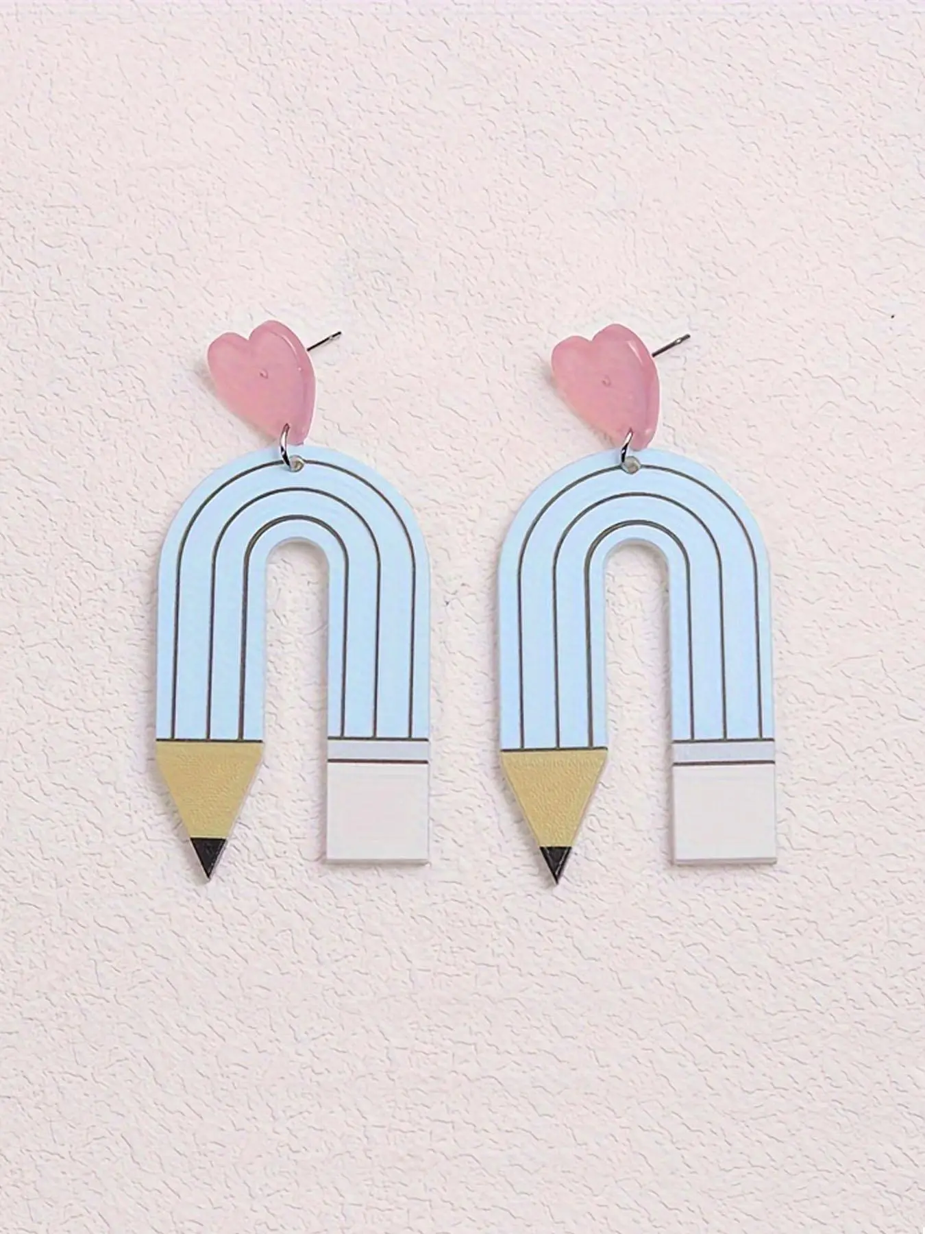 Cartoon Pencil Design Dangling Earrings, Unique Design Earrings, Cute Drop Earrings for Women & Girls, Fashion Jewelry for Party, Daily Clothing Decor, Trendy All-match & Exquisite Jewelry for Birthday Gift