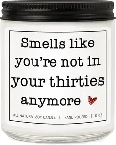 40th Birthday Gifts for Women Men, 40th Birthday Decorations Gifts for Women Men, 40 Year Old Birthdays, Lavender Scented Candle