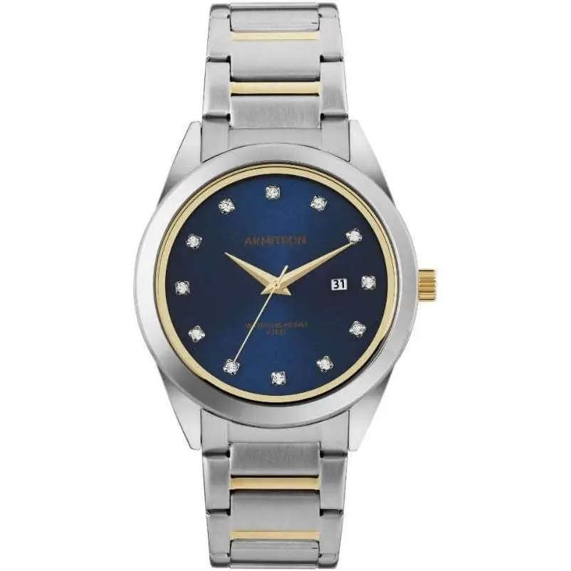 Armitron Two-Tone Crystal Mens Watch 20/5455NVTT